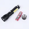 Mini LED-zaklamp T6 Tactische zaklamp met Side COB Licht Krachtige Camping Torch Lamp USB-oplaadbare zaklamp met 18650 batterij