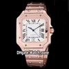 43mm XL Size WGSA0009 Watches White Dial Asian 2813 Automatic Mens Watch 18K Gold Steel Bracelet High Quality Sport Watch zone185v