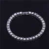 Iced Out 1 Row Rahinestones Bracelet Men Hip Hop Style Clear Simulated Diamond 8 "Bracelet Bling Bling