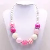 Rosa stil baby flickor chunky bubblegum halsband mode barn / barn akryl pärlor halsband 1pcs detaljhandel tillbehör