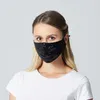 Sequin Cotton Face Mask Fashion Bling-Bling Glitter Anti PM2.5 Dammmuffelkåpa Tvättbar återanvändbar Halv ansiktsmask för festcykling