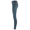 Mode audacieuse conception femmes Slim Denim Jeans déchiré chaîne grand trou pantalon crayon pantalon montrant de longues jambes minces maigre