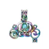 Nouveau arc-en-ciel citrouille chariot perle Cage perle Cage pendentif diffuseur médaillons pour huître Akoya perle fabrication de bijoux