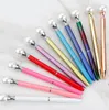 New Creative Metal Ballpoint Pen Black Ink Big Pearl Ballpoint Pens for School Stationery Office Supplies