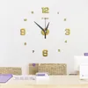 Relógios de parede 2021 Design moderno Design Rushed Quartz Relógios Mirror Sticker Diy Living Sala Decoração Chegada 3D Big Clock1 Real