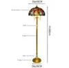 Clássico europeu Estilo Tiffany Stained Glass Floor Lamp Multiclor Flores Sombra Luz para sala de estar Home Decor Led Suporte Luzes TF037