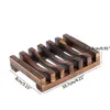 2022 Natural Bamboo Wood Soap Dishes Storage حامل لوحة الحمام دش الصابون صينية ST074