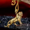 Hip Hop Style Tigre Pendentif Collier Hommes Titane Acier Animal Tigre Chaîne Collier Bijoux De Mode pour Cadeau Fête