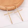 Fashion Punk Style Gothic Cross Dangle Earrings Women Men Unisex Exaggeration Rock Ear Piercing Jewelry Hang Hook Earrings