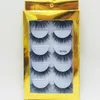 Faux cils épais de luxe en vison ensemble 5 paires naturelles longues avec emballage en or faux cils faits à la main accessoires de maquillage pour les yeux DHL gratuit