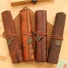 Antique nautical treasure map Stationery wholesale Gift fashion roll pencil case Big capacity pencil bag Soft leather Pen boxes