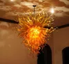 Moderna lampor Amber ljuskronor Handblåst Murano ljuskrona Lågkostnadskristallkonstglas dekorativa ljus