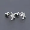 New Arrival Iced Out Cubic Zirconia Pentagram Stud Earrings Mens Womens Gold Plated Stud Earring Hip Hop Rapper Jewelry Gifts for Boys Girls