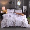 Marmeren patroon beddengoed sets polyester beddengoedafdekking set 2 3PCS twin queen quilt cover bed linnen geen vel geen vulling328j