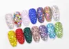 NA053 1 Kutu Çoklu Boyut Kristal Çiviler Dekorasyon Akrilik Yuvarlak Renkli Glitters Rhinestones DIY Nail Art Aksesuar 1440pcs