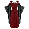 Abiti casual Womne Vintage Dress Vintage Plus Size Fredda a spalla a farfalla a farfalla Lace Up Gothic Halloween Vestidos