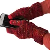 Guantes de pantalla táctil 8 colores Guantes de punto de invierno Moda Estiramiento de lana Tejido Cálido Dedo completo Mitones Suministros para fiestas