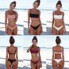 2018 New Summer Women Solid Bikini Set Push-up Unpadded Bra Swimsuit Swimwear Triângulo Bather Terno Natação Biquini