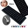 Fantastiska 60 st/set Kristall Rhinestone Nos Ring Rostfritt Stål Kroppssmycken Nos Studs Piercing Dam Mode Accessoarer