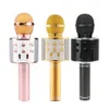 新しいWS858ポータブルBluetooth Karaoke Microphone Wireless Professional Speaker Home KTV Handheld Microfon Studio Recordi5253869