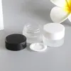 5g Transparent Frosted Glass Whitening Cream Jars Liquid Makeup Lotion Face Mask Skin Care Empty Cosmetics Containers 120pcs/lot