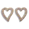 Wholesale- fashion luxury designer sparkle diamond rhinestone full pearl geometric cute heart stud earrings for women