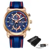 2019 NYA MENSKRIVER TOPA Märken Mens Sport Watch Chronograph Waterproof Quartz Wrist Watch Relogio Masculino Box2507