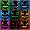 10 Colors EL Wire Ghost Mask Slit Mouth Light Up Glowing LED Mask Halloween Cosplay Glowing LED Mask Party Masks 20pcs