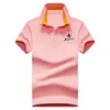 Летняя рубашка Men Casual Cotton Solid Color Poloshirt Мужская дышащий Tee Shirt Golf одежда для тенниса Новые