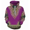 Sweat-shirt à capuche décontracté Men des femmes Fashion African Dashiki imprimé sweatshishies Sweats Sweats Hip Hop Sweat-Trackie