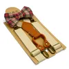 Kids Suspenders Solid Belt Printed Bowtie Set 4 Clip on Y Back Braces Bow Tie Sets Adjustable 9 Designs DW4306