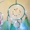 LED Light Dream Catcher Handmade Feathers Car Home Wall Hanging Decoration Ornament Gift Dreamcatcher Wind Chime Party Decoration 6632682