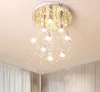 Lampe de plafond de rideau de perles de cristal nordique pour escalier créatif maison déco salon lumières enfants chambre LED plafonniers M282i