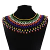 African Tribal New Fashion Choker Necklaces Colorful Acrylic Bead Bohemian Resin Bead Tassels Fashion Choker Necklace Pendant