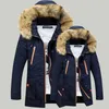 Hoge kwaliteit verdikking parka's mannen 2019 winterjas herenjassen mannelijke bovenkleding bontkraag casual lange katoenen gewatteerde mannen hooded jas