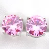 Luckyshine Girl Present Road Rosa Topaz 925 Silver Holiday Gift Kvinnor Stud Earrigs Helt ny