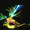 نساء جديدات فينيتيان LED LED LIGHT UP MASK MASKERADE FARCH DREAT Party Princess Feather Flowing Masquer Masquerade Masquerad