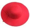 Engeland Stijl Bowknot Cap Retro Dames Vrouwen Outdoor Sun Hat Wol Felt Fedora Floppy Cloche Brede Bravel Hat Bowknot Cap K470