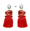Europe Tassel Dangle Earrings for Women Trend Crystal Stone Stud 10 Colors Mix Bohemian Jewelry Wholesale