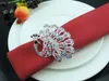 6PCS metal napkin buckle alloy peacock napkin ring mat towel ring home model room decoration gold silver