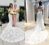 خمر حورية البحر فساتين الزفاف قبالة الكتف كاب كم أثواب الزفاف زائد الحجم vestidos دي novia فساتين رسمية