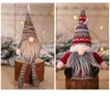Christmas Ornament Knitted Plush Gnome Doll Xmas Tree Hanging Pendant Holiday Decor Gift Wall Decorations 10pcs HH9-2461