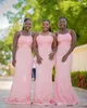 2019 Allık Pembe Nedime Elbiseler Farklı Stiller Aynı Renk Artı Boyutu Resmi Elbiseler Onurlu Elbiseler Afrika Denizkızı Akşam G 2405