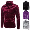 ENWAYEL 2019 Herbst Winter Neue Seidige Einfarbig Korallen fleece Sweatshirts Mode-Design Rollkragen männer Pullover WY52