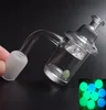 Top Quality 5mm Thick Clear Bottom Quartz Banger Nail with Spinning Carb Cap and Glowing Terp Pearl Ball For Oil Rigs Glass Bongs