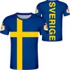 SUÈDE t-shirt bricolage gratuit sur mesure numéro swe T-Shirt nation drapeau se sverige suédois pays collège impression photo vêtements