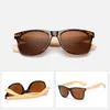 Bamboo Sunglasses Handmade Traveller Sun Glasses Plastic Frame Wood Temples uv400 Mirror Lenses Engraved LOGO Wholesale