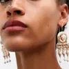 HouseLoalloy Tassels Dingle Earrings For Women Western Holiday Style Chandelier Earring Luxury Gold Wedding Engagement Jewelry Gratis frakt