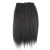 Clip-in-Echthaarverlängerungen, natürliches brasilianisches Remy-Haar, verworrene gerade Clip-ins, 10 Stück, 100 g grobes Yaki-Clip-in-Echthaar