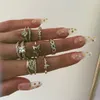 US-Lager Boho-Stil Fingerring-Set - Gold Silber Retro Shell-förmige Gelenkknöchelnagel-Anweisung Ring Set für Frauen Mädchen